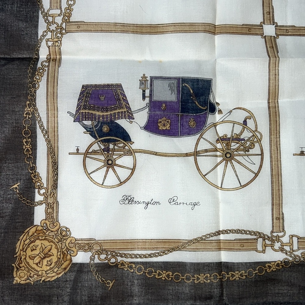 CELINE scarf square horse and carriages and chariots - Picture 13 of 17